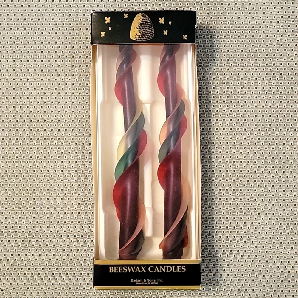 NWT in Box Dadant & Sons, Inc. Holiday Hues 12" Triple Spiral Taper Candles